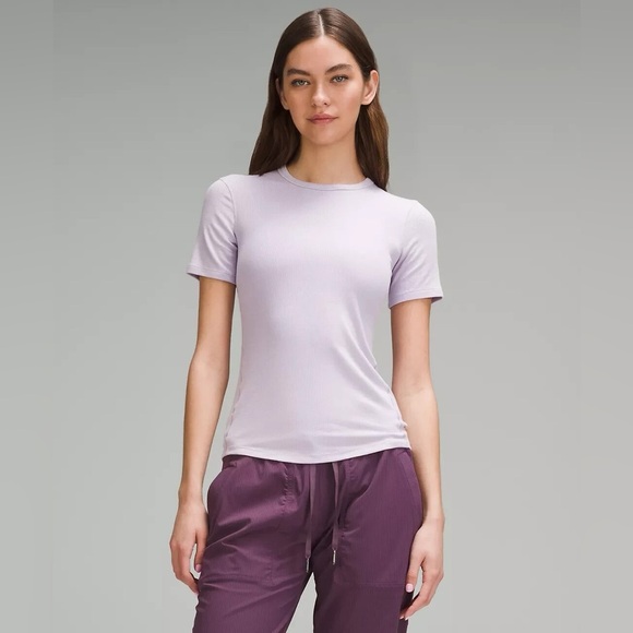 lululemon Hold Tight Short-Sleeve Shirt Lilac Ether Size 2 - Picture 1 of 8